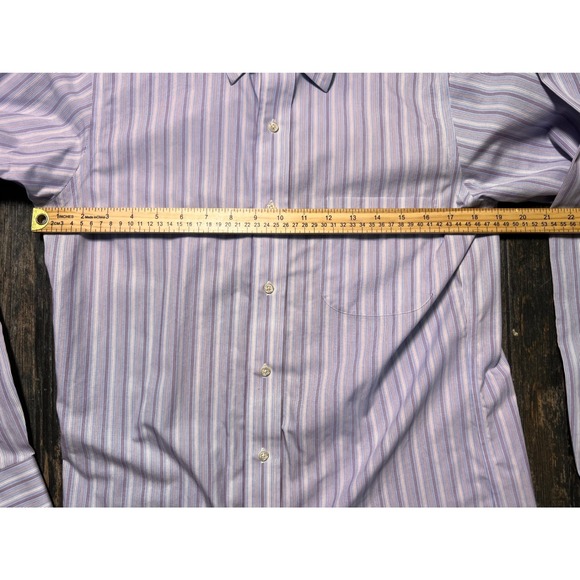 Brooks‎ Brothers Classic Fit Purple Striped Button Down Shirt Men 15\33 Supima - Picture 6 of 8